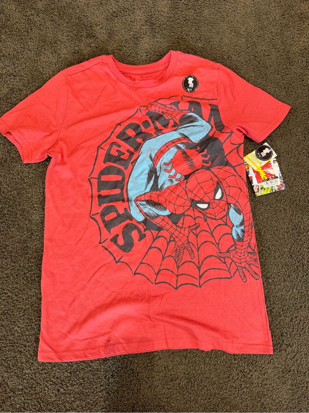 Marvel Spider-Man Coral Red Short Sleeve Graphic Tee Sz xl